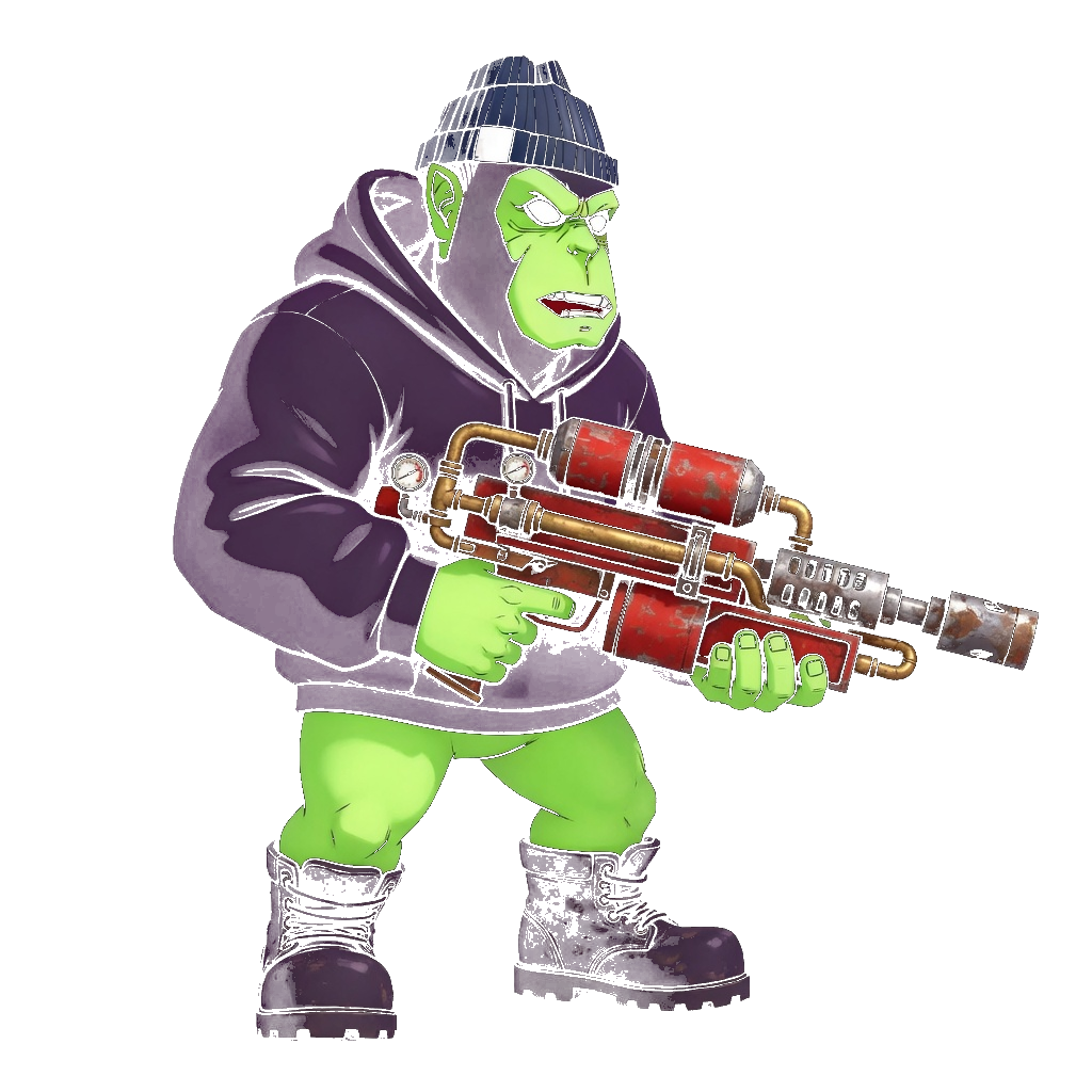 Notus gorilla with gas flamethrower